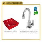 Kit Cuba Aq33 Volcano Com Torneira Luxo Vermelho