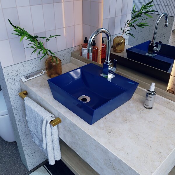 Kit Cuba Aq33 Volcano Com Válvula Metal Azul Escuro