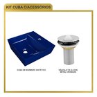 Kit Cuba Aq33 Volcano Com Válvula Metal Azul Escuro