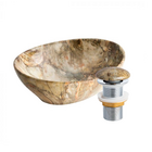 Kit Cuba Banheiro Louça 41cm Bari Onix Marrom + Válvula