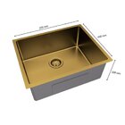 Kit Cuba Cozinha Aço Inox Com Válvula E Sifão Japi Ouro