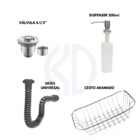 Kit Cuba Cozinha Gourmet 50x40cm Aço Inox 304 Com Acessórios
