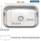 Kit Cuba Cozinha Inox Tramontina Válvula Sifão Torneira C25
