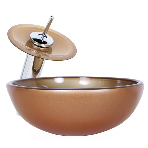 Kit Cuba De Apoio 35cm Dourado + Toneira Cascata + Válvula Cl