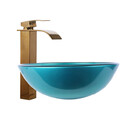 Kit Cuba De Apoio 35cm Verde Mar + Toneira Cascata Metal Dour