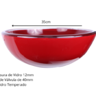 Kit Cuba De Apoio 35cm Vermelho + Torneira Absolute Cromada +