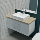 Kit Cuba De Apoio Marmorite Coral Torneira Lagune Cromada E V