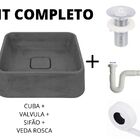 Kit Cuba De Apoio Para Banheiro Cinza Cimento