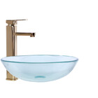 Kit Cuba De Banheiro 30cm + Torneira Absolute Dourada + Válvu