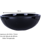 Kit Cuba De Banheiro 30cm  Preto + Toneira Cascata Metal Pret