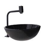 Kit Cuba De Banheiro 30cm  Preto + Torneira Link Preta + Válv