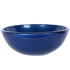 Kit Cuba De Banheiro 30cm Azul + Toneira Cascata Metal + Válv