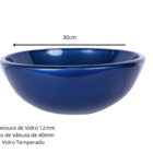 Kit Cuba De Banheiro 30cm Azul + Válvula Click