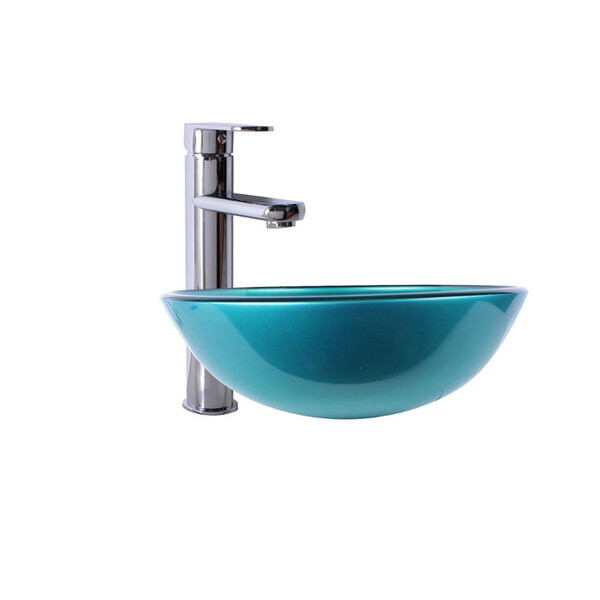 Kit Cuba De Banheiro 30cm Verde Mar + Torneira Absolute Croma