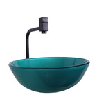 Kit Cuba De Banheiro 30cm Verde Mar + Torneira Link Preta + V