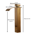 Kit Cuba De Banheiro 30cm Vermelho + Toneira Cascata Metal Do