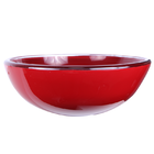 Kit Cuba De Banheiro 30cm Vermelho + Torneira Link Preta + Vá