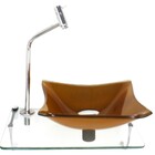 Kit Cuba De Vidro 10mm Dourado Real Tampo 40cm Incolor Com Su