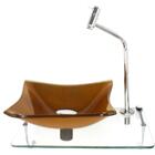 Kit Cuba De Vidro 10mm Dourado Real Tampo 40cm Incolor Com Su