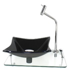 Kit Cuba De Vidro 10mm Grafite Tampo 40cm Incolor Com Suporte