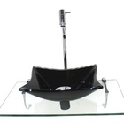 Kit Cuba De Vidro 10mm Grafite Tampo 50cm Incolor Com Suporte