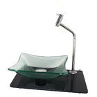 Kit Cuba De Vidro 10mm Incolor Tampo 40cm Preto Full  Com Sup