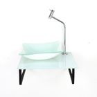 Kit Cuba De Vidro 10mm Tampo 40cm Branco Full Com Suporte Tor