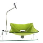 Kit Cuba De Vidro 10mm Verde Oliva Tampo 40cm Incolor Com Sup