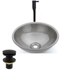 Kit Cuba De Vidro 29cm Cinza +torneira Alta+valvula 1 1/4