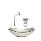 Kit Cuba De Vidro + Torneira Para Lavatório Oval Chanfrada 36