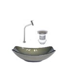 Kit Cuba De Vidro + Torneira Para Lavatório Oval Chanfrada 36