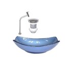 Kit Cuba De Vidro + Torneira Para Lavatório Oval Chanfrada 46