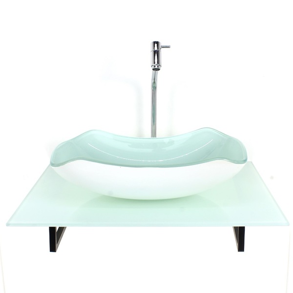 Kit Cuba De Vidro Abaulada Com Tampo 60cm Branco Full E Supor