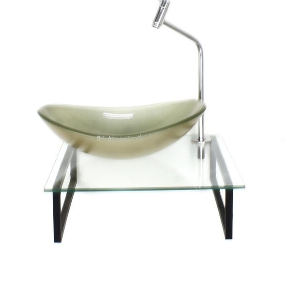 Kit Cuba De Vidro Oval 10mm Champanhe Tampo 40cm Incolor Com