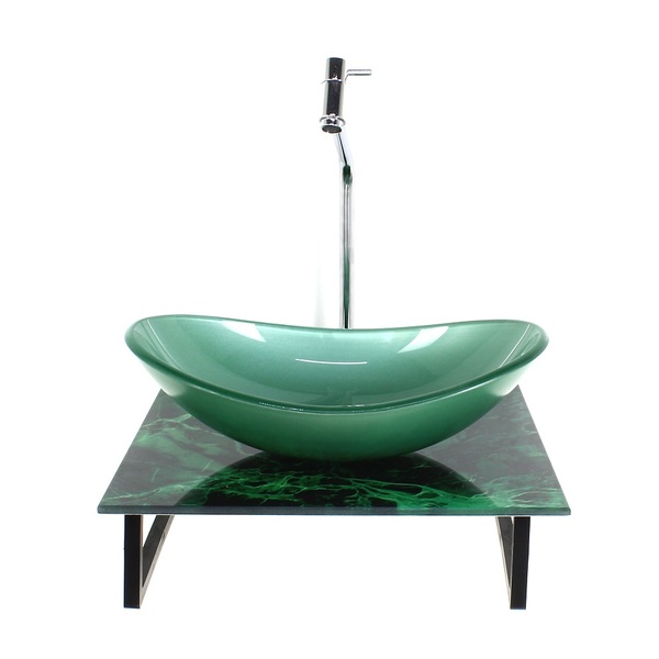 Kit Cuba De Vidro Oval 10mm Com Tampo De Vidro 40cm X 40cm Má