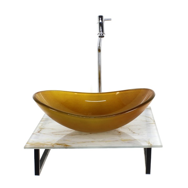 Kit Cuba De Vidro Oval 10mm Com Tampo De Vidro 40cm X 40cm Má