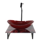 Kit Cuba De Vidro Oval 10mm Com Tampo De Vidro 40cm X 40cm Má