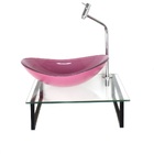 Kit Cuba De Vidro Oval 10mm Rosa Tampo 40cm Incolor Com Supor