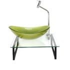 Kit Cuba De Vidro Oval 10mm Verde Oliva Tampo 40cm Incolor Co