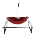 Kit Cuba De Vidro Oval 10mm Vermelho Ferrari Tampo 50cm Incol