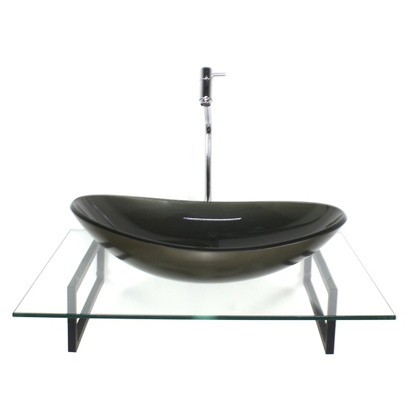 Kit Cuba De Vidro Oval Ouro Envelhecido Com Tampo 60cm Incolo