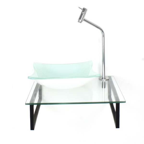 Kit Cuba De Vidro Quadrada 10mm Branca Com Tampo 40cm Incolor