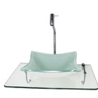 Kit Cuba De Vidro Quadrada 10mm Branca Com Tampo 50cm Incolor