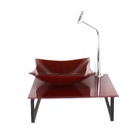 Kit Cuba De Vidro Quadrada 10mm Com Tampo 40cm Vermelho Cerej