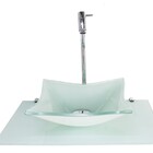 Kit Cuba De Vidro Quadrada 10mm Com Tampo 50cm Branco Full E