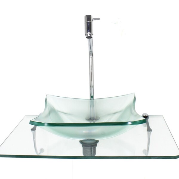 Kit Cuba De Vidro Quadrada 10mm Com Tampo 50cm Incolor E Supo