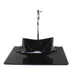 Kit Cuba De Vidro Quadrada 10mm Com Tampo 50cm Preto Full E S