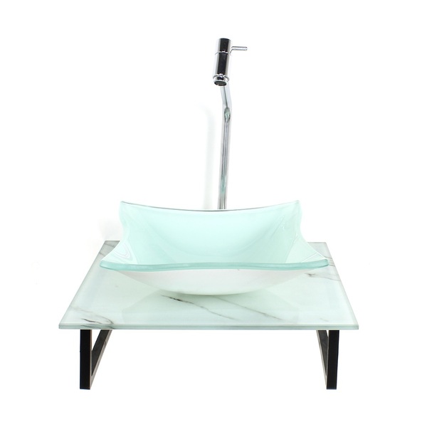 Kit Cuba De Vidro Quadrada 10mm Com Tampo De Vidro 40cm X 40c