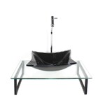 Kit Cuba De Vidro Quadrada 10mm Grafite Com Tampo 50cm Incolo