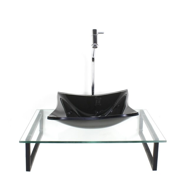 Kit Cuba De Vidro Quadrada 10mm Grafite Com Tampo 50cm Incolo